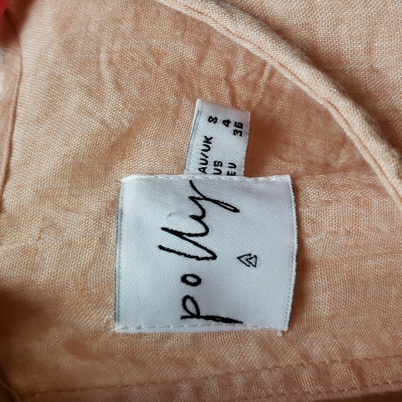 Princess Polly Peach Ruffled Tiered Boho Mini Dress Size 4 - Picture 5 of 7